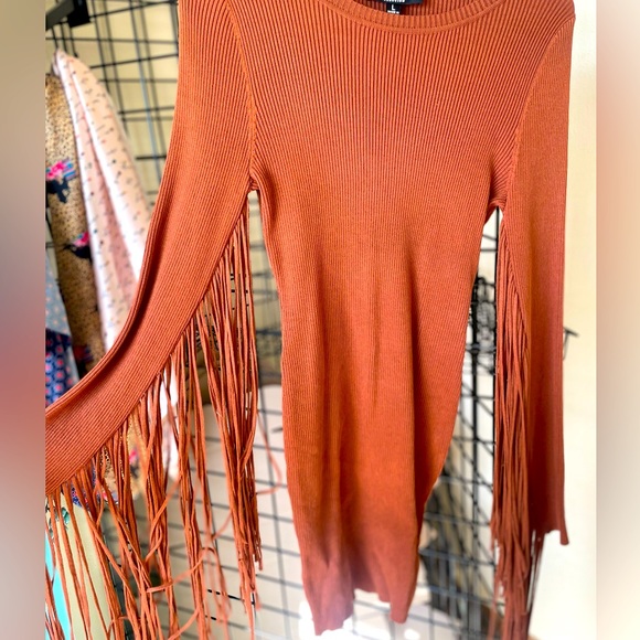 Western Fringe Dress Rust - Picture 2 of 2